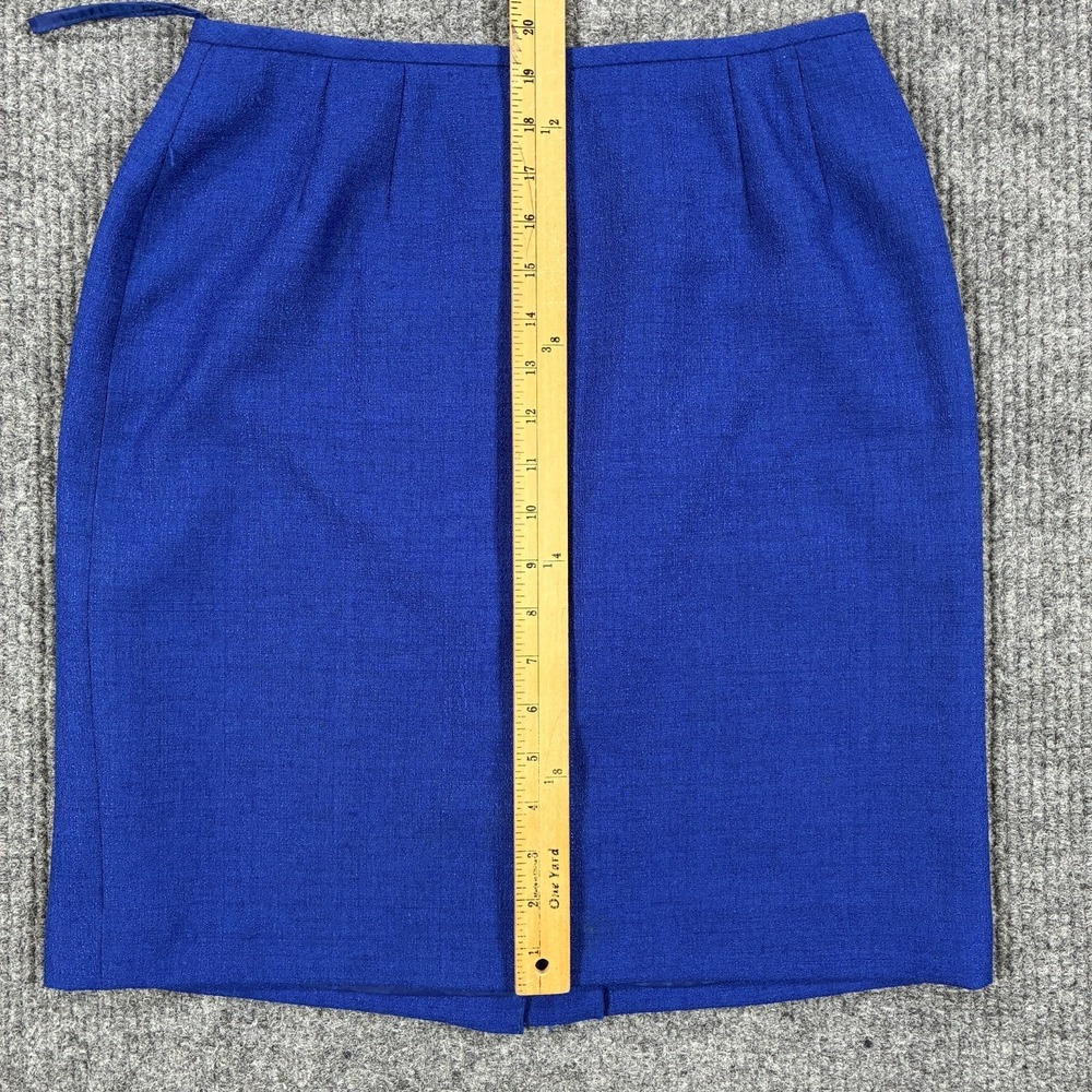 Le Suit Petite Womens 8P Royal Blue Career Pencil Skirt Lined Office Business - Picture 8 of 9
